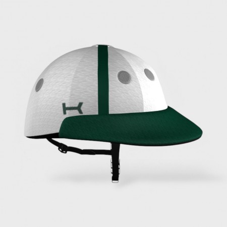 Casco Blanco y Verde de Polo