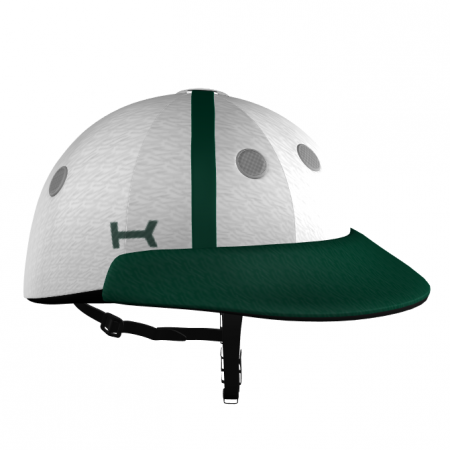 Casco Blanco y Verde de Polo