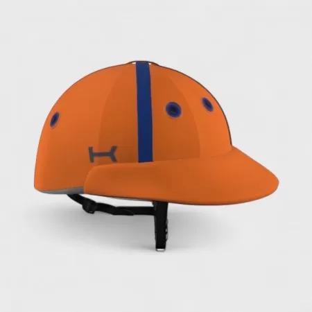 Casco de Polo Naranja con Detalles en Azul Real Casco de Polo Naranja con Detalles en Azul Real